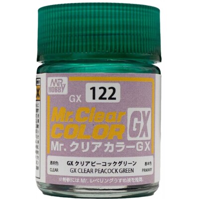 Mr. Color GX (18ml) Peacock Green Clear / Зеленый Прозрачный GX122 детальное изображение Нитрокраски Краски