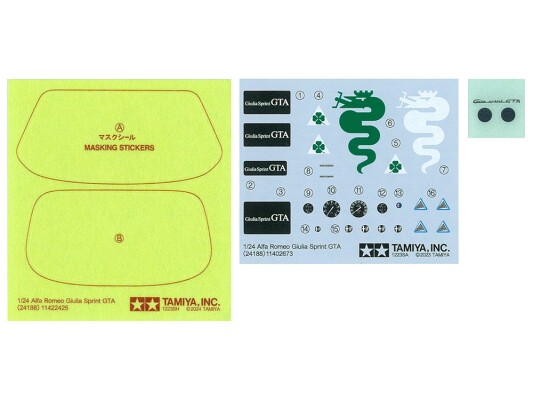 Збірна модель 1/24 Автомобіль Alfa Romeo Giulia Sprint GTA Tamiya 24188 детальное изображение Автомобили 1/24 Автомобили