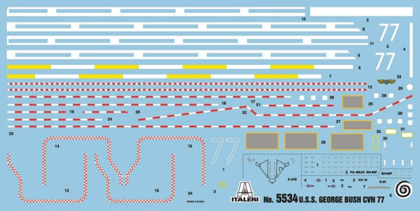 Збірна модель 1/720 Авіаносець ВМС США ДЖОРДЖ Г. У. БУШ CVN-77 Italeri 5534 детальное изображение Флот 1/720 Флот