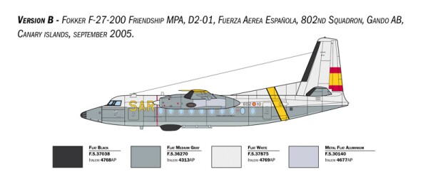 Збірна модель 1/72 Літак Fokker F-27 Maritime Patrol Italeri 1455 детальное изображение Самолеты 1/72 Самолеты