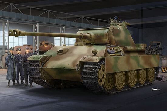 Сборная модель немецкого танка Sd.Kfz.171 Panther Ausf.G поздней модификации детальное изображение Бронетехника 1/16 Бронетехника