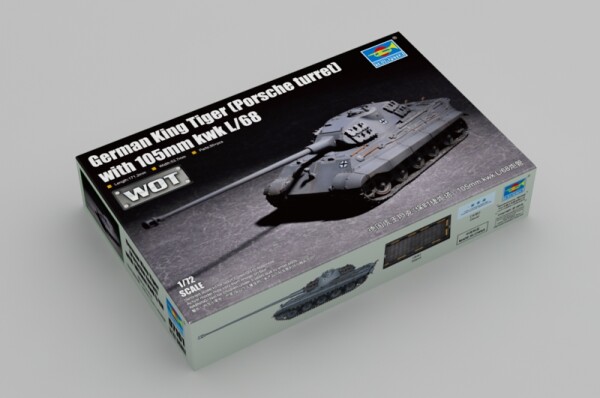Сборная модель 1/72 Немецкий танк «Королевский тигр» (башня Porsche) с 105-мм пушкой Kwk L/68 детальное изображение Бронетехника 1/72 Бронетехника