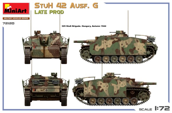 Сборная модель 1/72 САУ StuH 42 Ausf. G Позднее производство MiniArt 72120 детальное изображение Бронетехника 1/72 Бронетехника