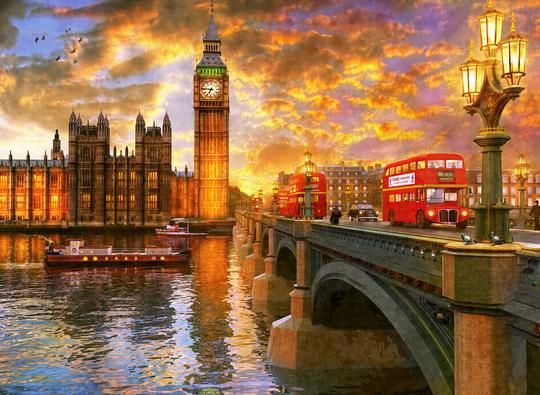Пазл Westminster Sunset 1000шт детальное изображение 1000 элементов Пазлы