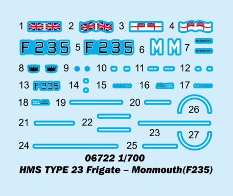HMS TYPE 23 Frigate – Monmouth(F235) детальное изображение Флот 1/700 Флот
