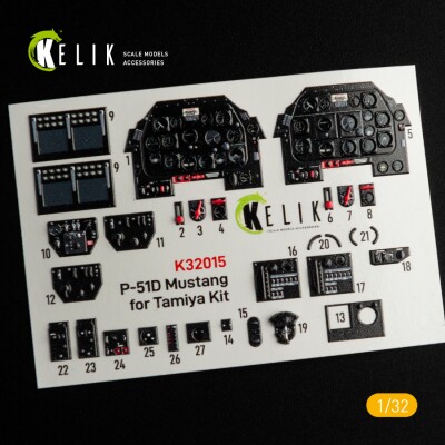 P-51D Mustang 3D interior decal for Tamiya 1/32 KELIK K32015 детальное изображение 3D Декали Афтермаркет