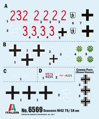 Збірна модель 1/35 Самохідна гармата М42 75/18 Italeri 6569 детальное изображение Артиллерия 1/35 Артиллерия