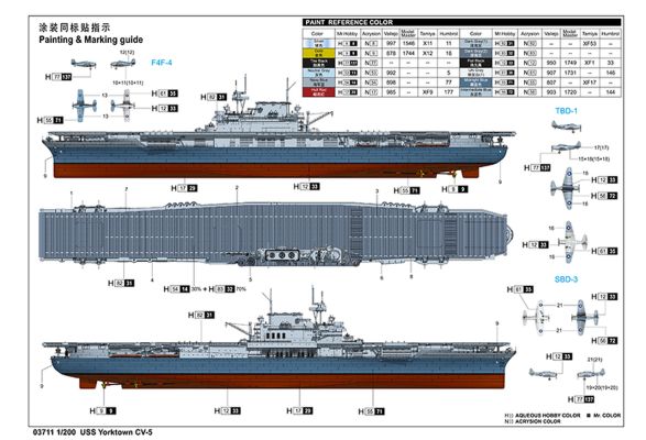 CV-5 USS Yorktown детальное изображение Флот 1/350 Флот