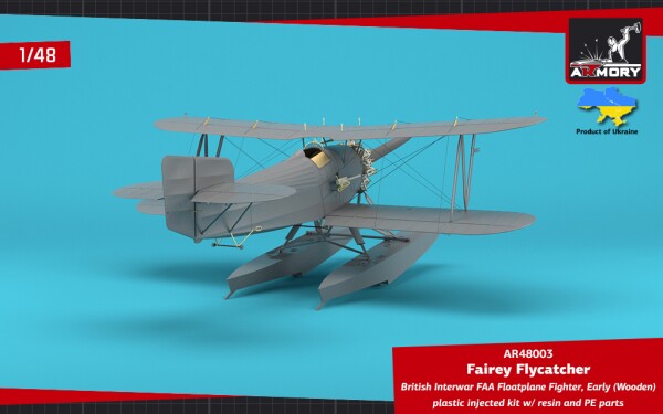 Сборная модель 1/48 Британский истребитель FAA Fairey Flycatcher в межвоенный период, гидроплан детальное изображение Самолеты 1/48 Самолеты