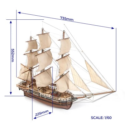 Scale wooden model 1/60 American Whaler Essex OcCre 12006 детальное изображение Корабли Модели из дерева