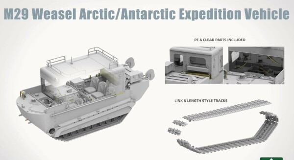 Збірна модель 1/35 Транспортер-амфібія для Арктичних/Антарктичних експедицій M29 Wiesel Takom 2193 детальное изображение Бронетехника 1/35 Бронетехника