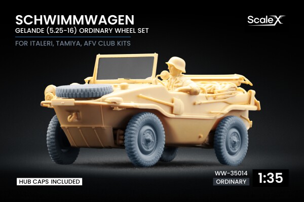 Набір коліс для Schwimmwagen Gelände v1 (5.25-16) від Italeri, Tamiya, AFV club ScaleX WW-35014 детальное изображение Колёса Афтермаркет