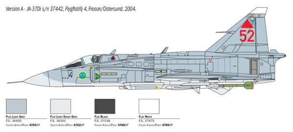 Збірна модель 1/48 Літак Saab JA 37/AJ 37 Viggen Italeri 2785 детальное изображение Самолеты 1/48 Самолеты