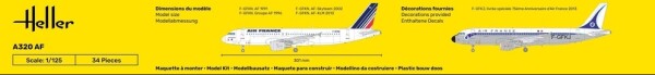 Scale model 1/125 Airbus A320 AF - Starter Kit Heller 56448 детальное изображение Самолеты Авиация