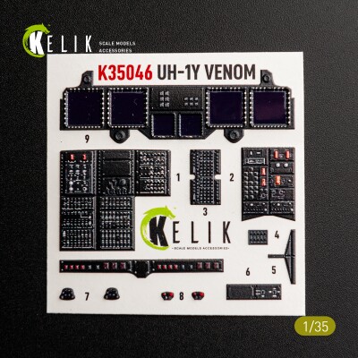 Bell UH-1 Y Venom 3D декаль интерьер для комплекта Trumpeter 1/35 KELIK K35046 детальное изображение 3D Декали Афтермаркет