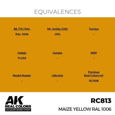 Акриловая краска на спиртовой основе Maize Yellow / Кукурузный желтый RAL 1006 АК-интерактив RC813 детальное изображение Real Colors Краски