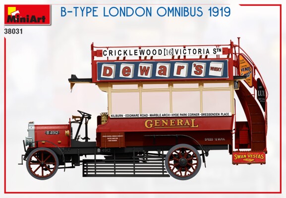 Збірна модель 1/35 Лондонський омнібус типу B 1919 MiniArt 38031 детальное изображение Автомобили 1/35 Автомобили