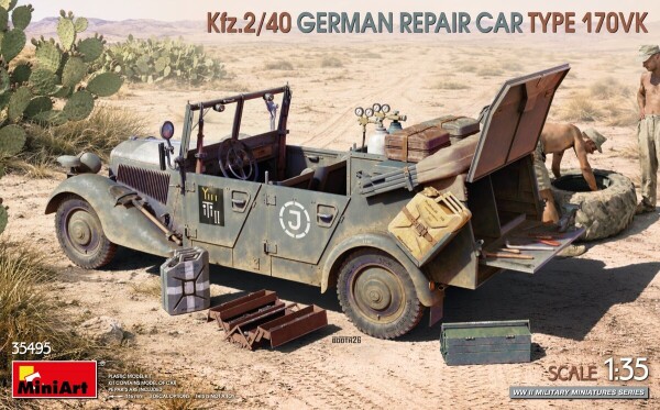 Збірна модель 1/35 Німецький автомобіль технічного обслуговування часів Другої світової війни (на шасі Type 170VK) Kfz.2/40 MiniArt 35495 детальное изображение Автомобили 1/35 Автомобили