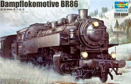 Збірна модель 1/35 Німецький локомотив Dampflokomotive BR86 Trumpeter 00217 детальное изображение Железная дорога 1/35 Железная дорога