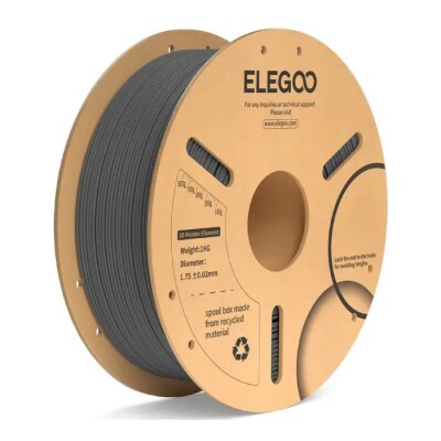 Пластик ELEGOO PLA+ Filament Ø1.75мм "Space grey" (сірий) 1кг детальное изображение Филаменты 3D печать