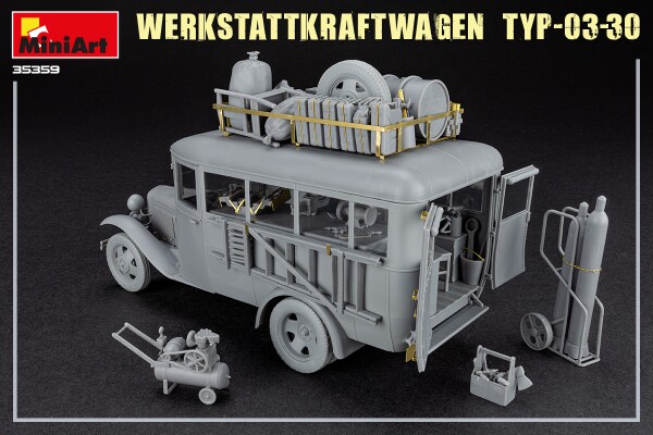 Збірна модель 1/35 Ремонтний автомобіль Werkstattkraftwagen Typ-03-30 MiniArt 35359 детальное изображение Автомобили 1/35 Автомобили