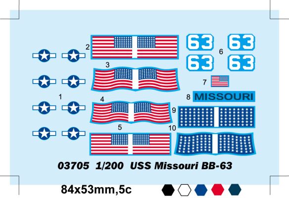 Scale model 1/200 USS Missouri BB-63 Trumpeter 03705 детальное изображение Флот 1/200 Флот