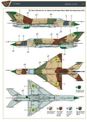 Декаль 1/48 МіГ-21 Повітряні сили України Clear Prop CPD48005 детальное изображение Декали Афтермаркет