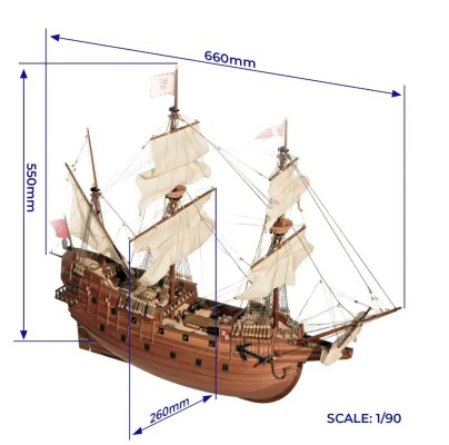 Сборная деревянная модель 1/90 Галеон &quot;Сан-Мартин&quot; OcCre 13601 детальное изображение Корабли Модели из дерева