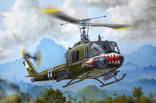 Scale model 1/35 UH-1B Huey fire support helicopter Trumpeter 05112 детальное изображение Вертолеты 1/35 Вертолеты