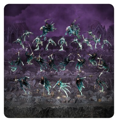 Игровой набор Warhammer AGE OF SIGMAR - SPEARHEAD: NIGHTHAUNT - CURSED SHACKLEHORDE детальное изображение Ночные Призраки Смерть