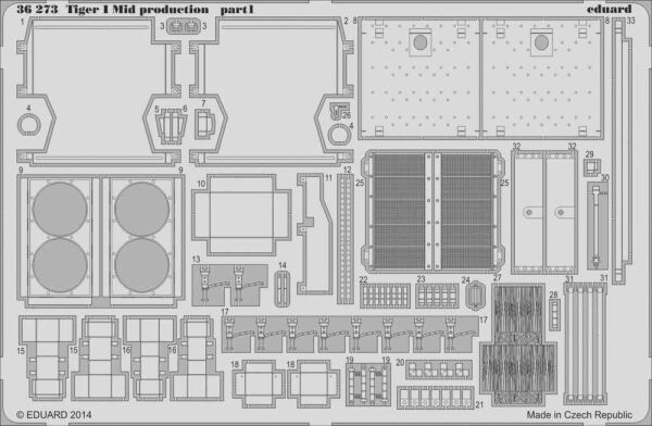 Tiger I Mid production детальное изображение Фототравление Афтермаркет