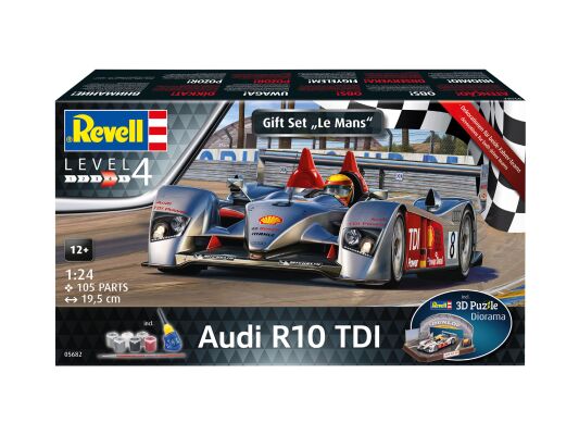 Гоночний автомобіль Audi R10 TDI Le Mans + 3D Puzzle Diorama детальное изображение Автомобили 1/24 Автомобили 1/20