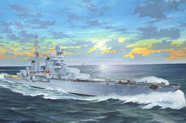 Сборная модель 1/350 Итальянский тяжелый крейсер «Пола» Трумпетер 05381 детальное изображение Флот 1/350 Флот
