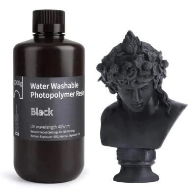 Фотополімерна смола ELEGOO Water Washable Resin "Black" (Чорна) 1кг детальное изображение Смола для 3D принтеров 3D печать