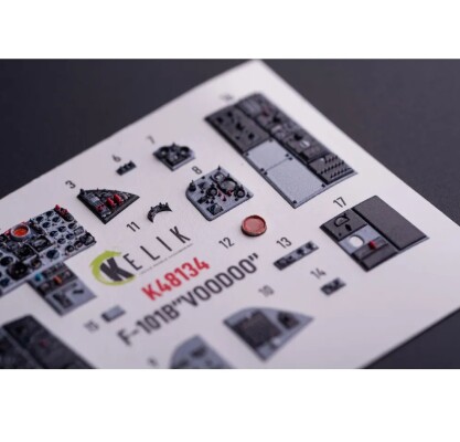 McDonnell F-101 B VooDoo 3D декаль інтер'єр для комплекту Zimi Model / KittyHawk 1/48 KELIK K48134 детальное изображение 3D Декали Афтермаркет