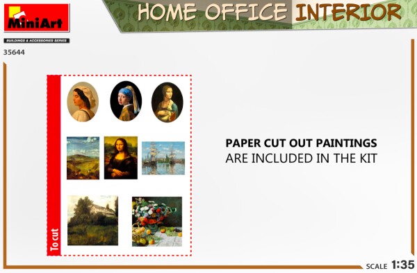 Сборная модель 1/35 Интерьер домашнего офиса Miniart 35644 детальное изображение Строения 1/35 Диорамы