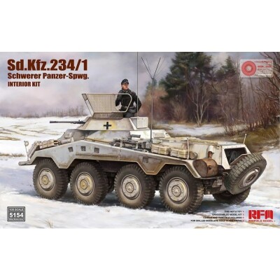 Збірна модель 1/35 Важка розвідувальна броньована машина Sd.Kfz. 234/1 (з інтер'єром) РФМ RM-5154 детальное изображение Автомобили 1/35 Автомобили