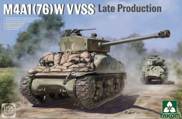 Збірна модель 1/35 Набір Американські танки Шерман (M4A1(76W) VVSS &amp; M51 "Degem Alef") та джип Willys Takom 2207W детальное изображение Бронетехника 1/35 Бронетехника