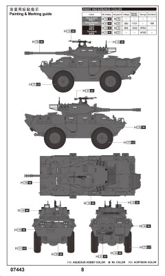 Збірна модель 1/72 Легка броньована машина LAV-150 з гарматою 90-мм Cockerell Trumpeter 07443 детальное изображение Бронетехника 1/72 Бронетехника