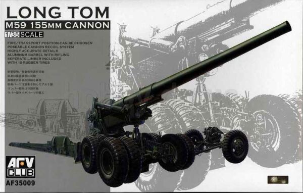 Збірна модель 1/35 LONG TOM M59 155mm CANNON AFV AF35009 детальное изображение Артиллерия 1/35 Артиллерия