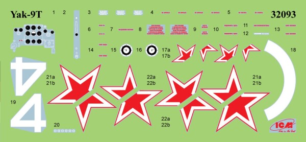 Збірна модель 1/32 Винищувач Як-9Т Нормандія-Неман (Літак Роллан де ла Пуапе) ICM 32093 детальное изображение Самолеты 1/32 Самолеты