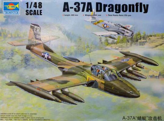Scale model 1/48 US A-37A Dragonfly Light Ground-Attack Aircraft Trumpeter 02888 детальное изображение Самолеты 1/48 Самолеты