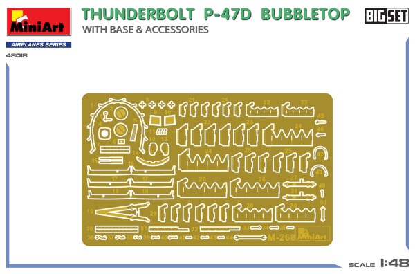 Scale model 1/48 Set Airplane P-47 D Thunderbolt with base and accessories MiniArt 48018 детальное изображение Самолеты 1/48 Самолеты