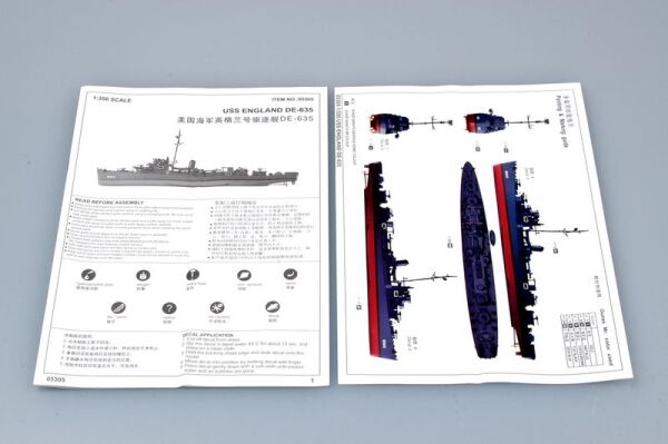 Збірна модель 1/350 Військовий корабель США Англия DE-635 Trumpeter 05305 детальное изображение Флот 1/350 Флот