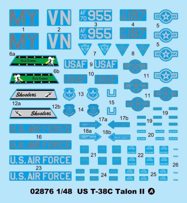 Сборная модель 1/48 Самолет US T-38C Talon II Трумпетер 02876 детальное изображение Самолеты 1/48 Самолеты