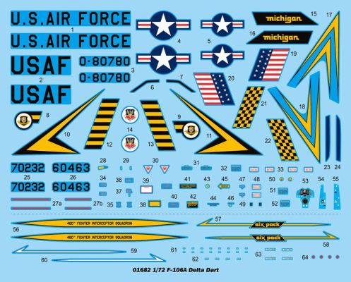 Збірна модель 1/72 Американський винищувач F-106A Delta Dart Trumpeter 01682 детальное изображение Самолеты 1/72 Самолеты