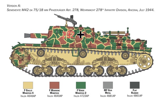 Збірна модель 1/35 Самохідна гармата М42 75/18 Italeri 6569 детальное изображение Артиллерия 1/35 Артиллерия