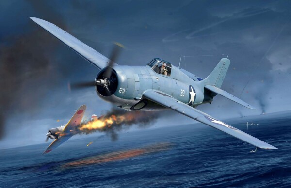 Збірна модель 1/48 Літак Grumman F4F-4 Wildcat - Битва за Мідвей, 1942 р. (нова прес-форма) Academy 12355 детальное изображение Самолеты 1/48 Самолеты