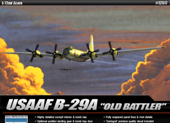 Збірна модель 1/72 Літак B-29 «Old Battler» ВПС США Academy 12517 детальное изображение Самолеты 1/72 Самолеты