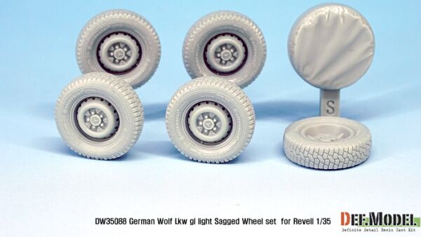 German Wolf Lkw gl light Sagged Wheel set (for Revell 1/35) детальное изображение Смоляные колёса Афтермаркет